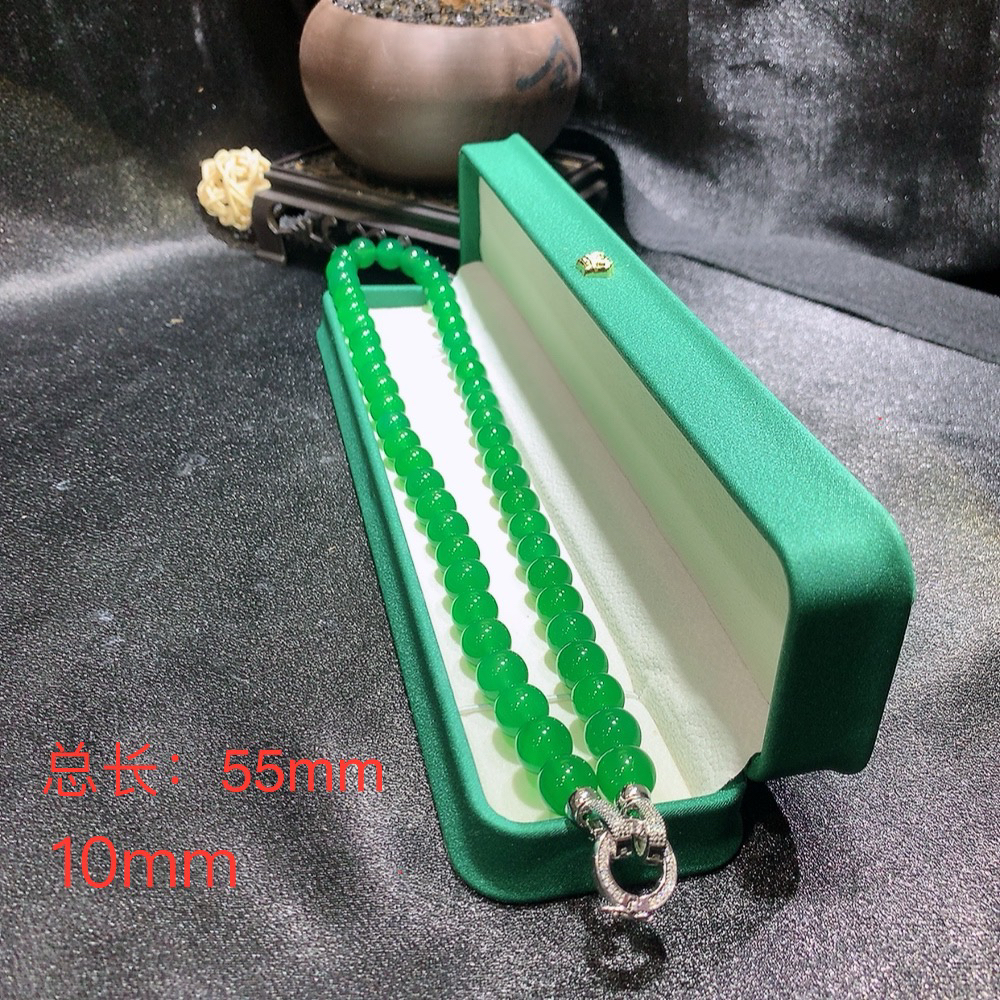 「霞姐珠宝」天然玉髓10m55周长短款两用款吊坠珠链款