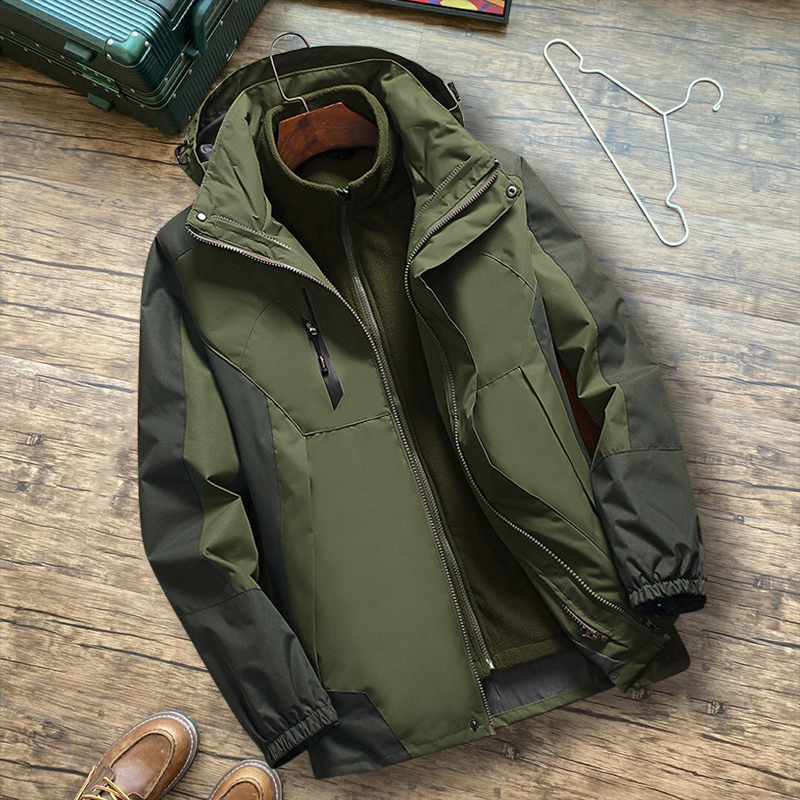 防风耐磨冲锋衣男女三合一可拆卸两件套秋冬季御寒夹克保暖登山服