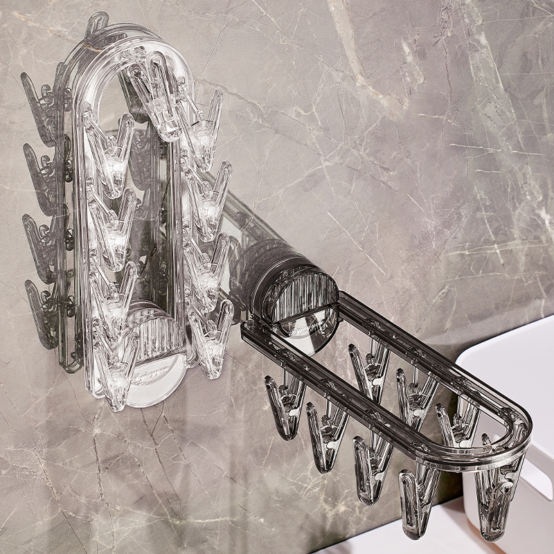 【新疆包邮】优勤吸盘折叠袜子晾晒架家用衣架晾衣架多夹子晒袜子