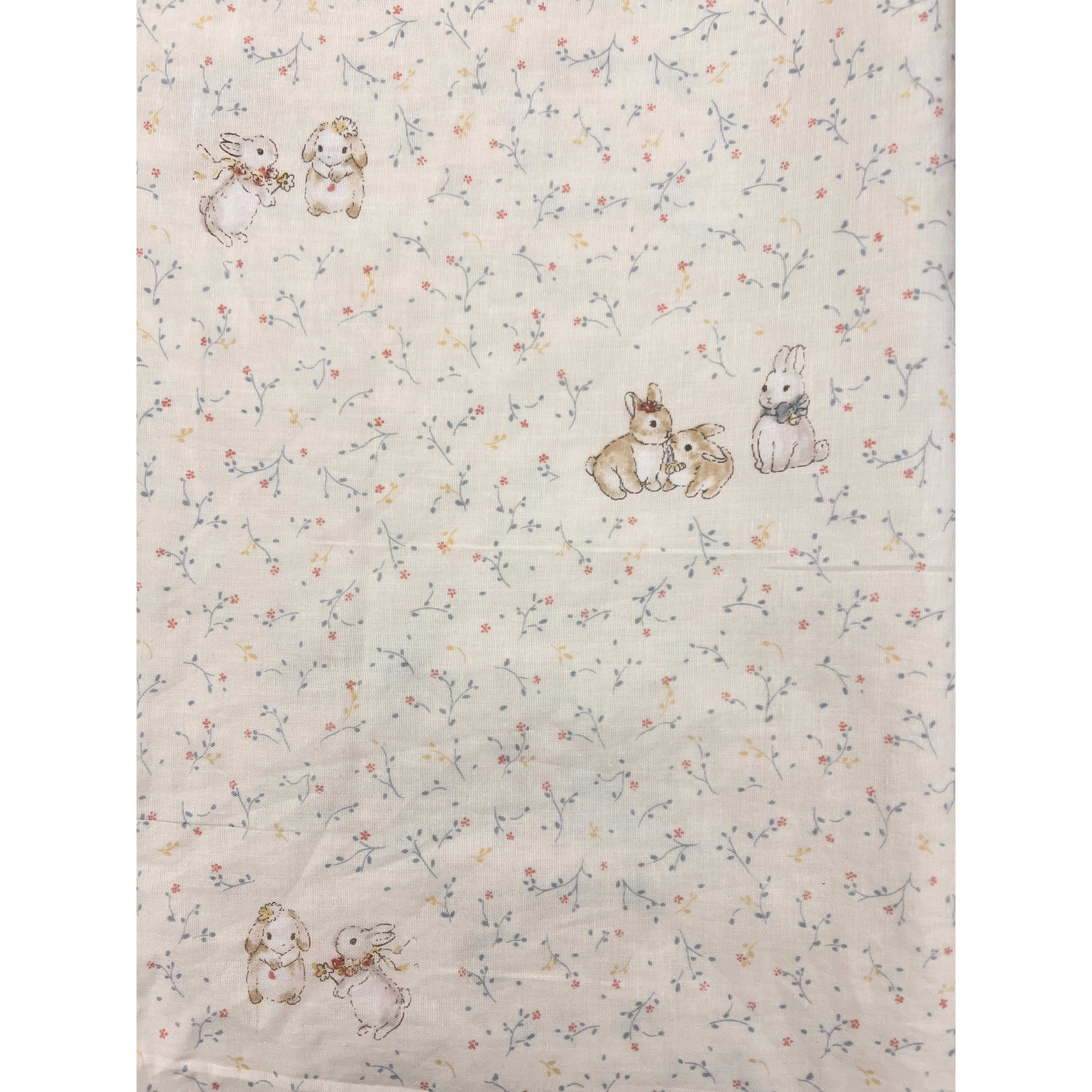 【全棉母婴A类双层纱】碎花小兔100%棉宽幅2.5米1米价连拍连裁