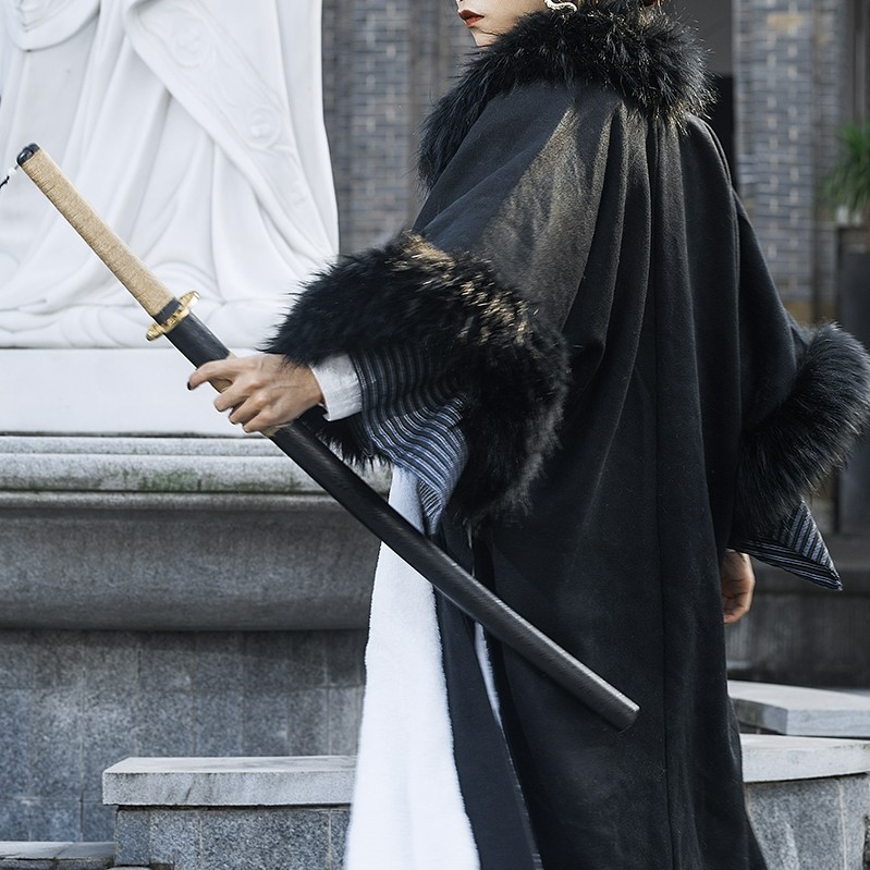 裘衣等云来【永夜】正品原创汉服冬季男女款加绒加厚小兔毛非古装