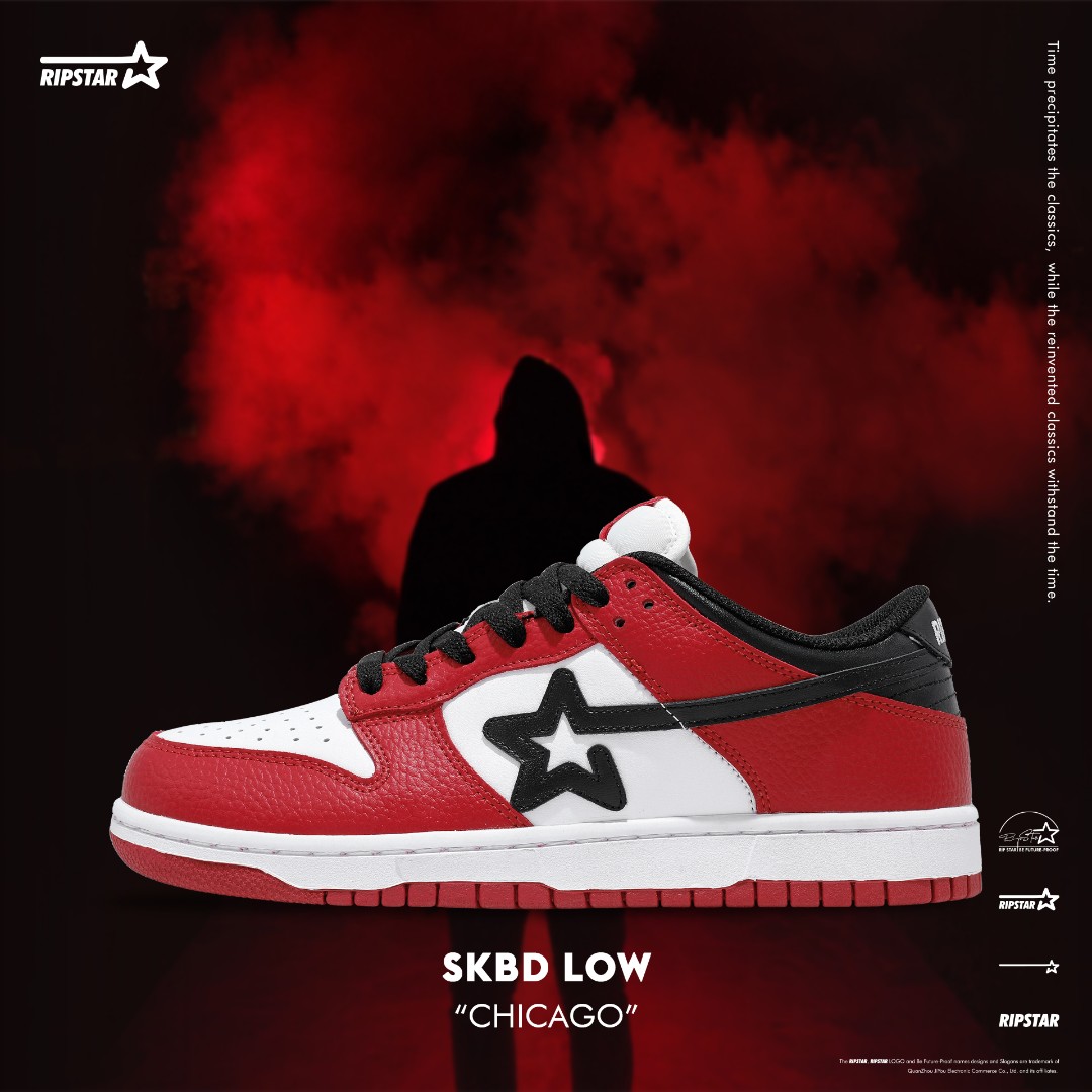 RIPSTAR爆炸星SKBD Low Chicago芝加哥配色低帮运动板鞋潮流情侣
