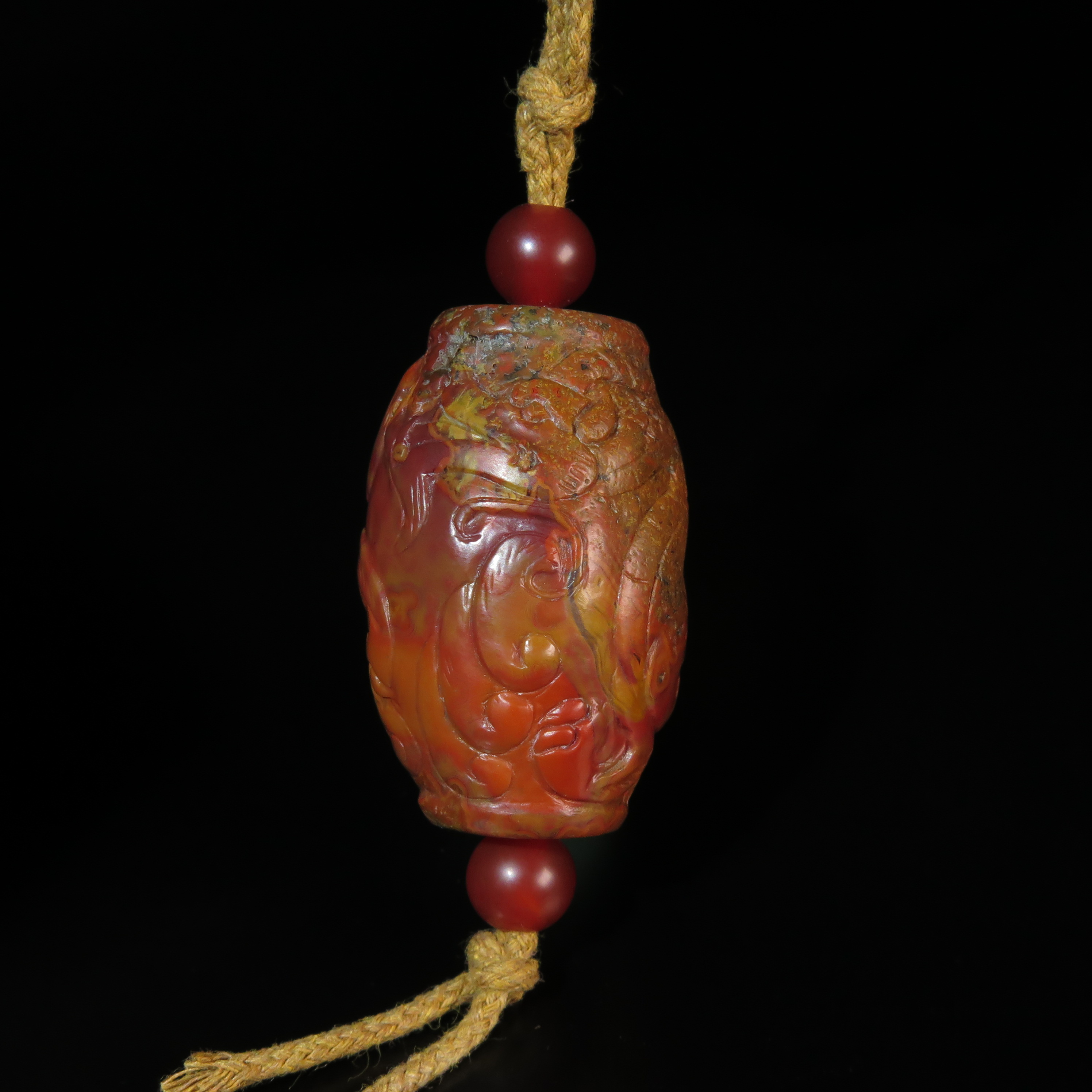 清代玛瑙勒子/MZ455226/和田玉/民族文物