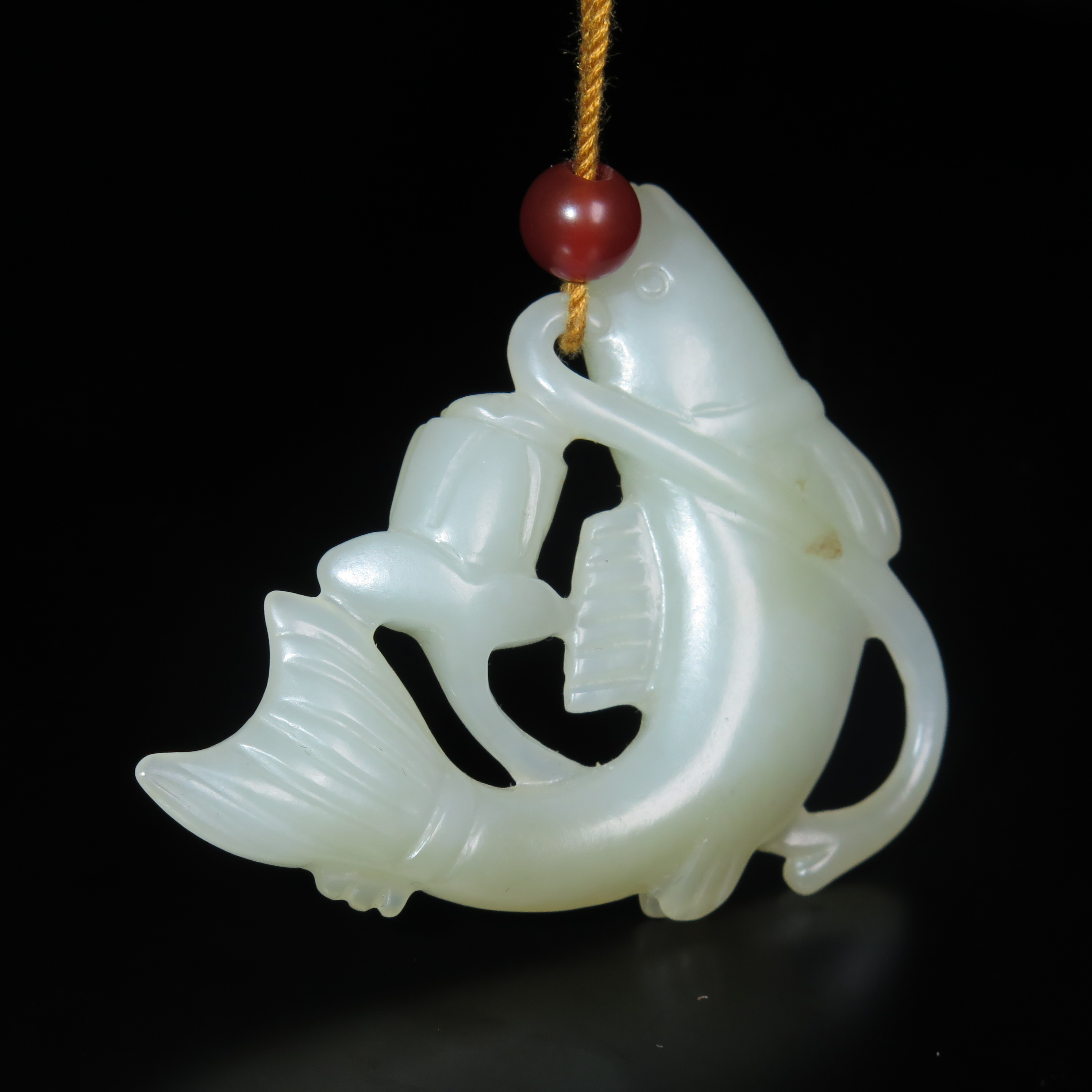 清代玉鱼挂件/MZ490082/和田玉/民族文物