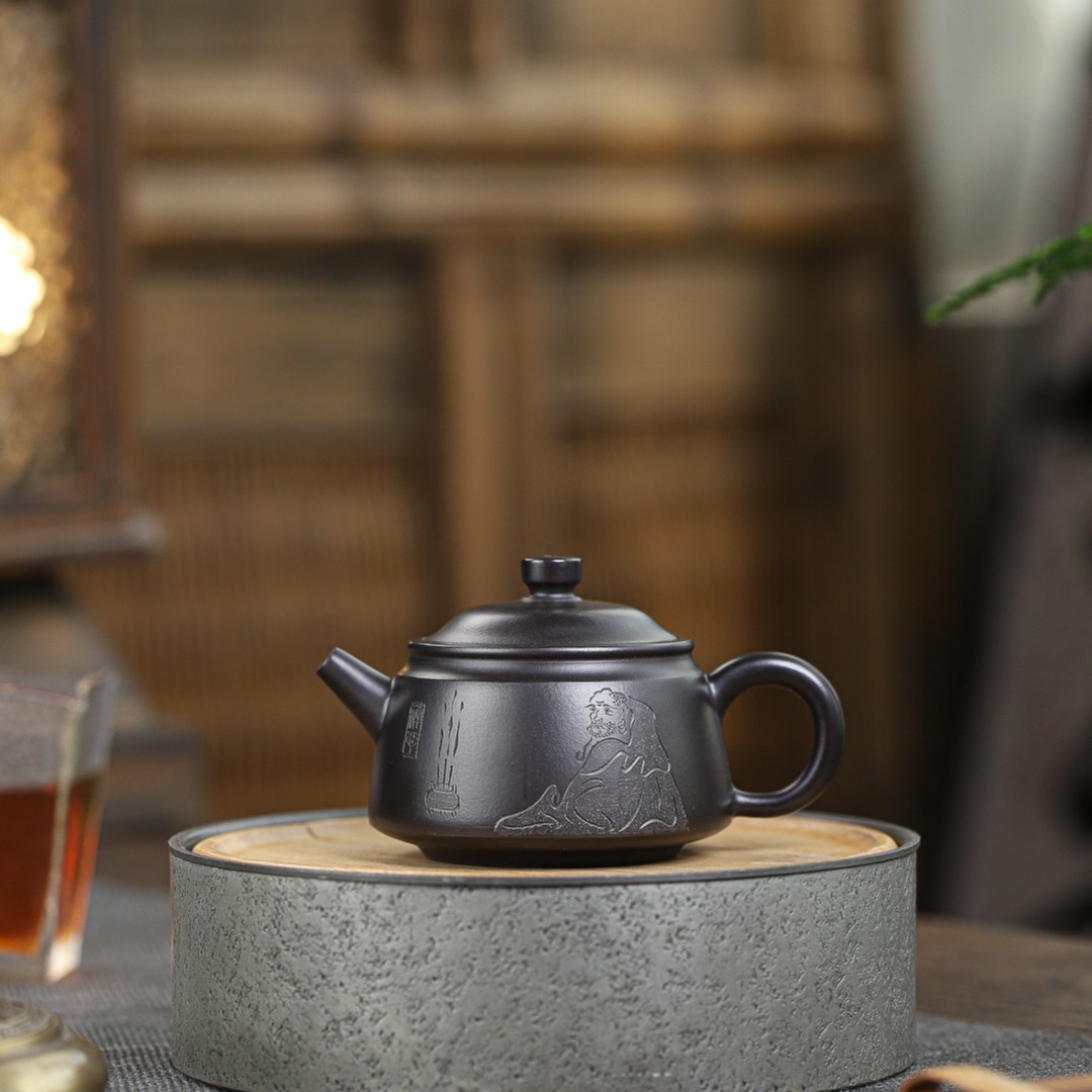 还原烧金鼎约200毫升 宜兴原矿朱泥捂灰还原烧家用手工泡茶紫砂壶