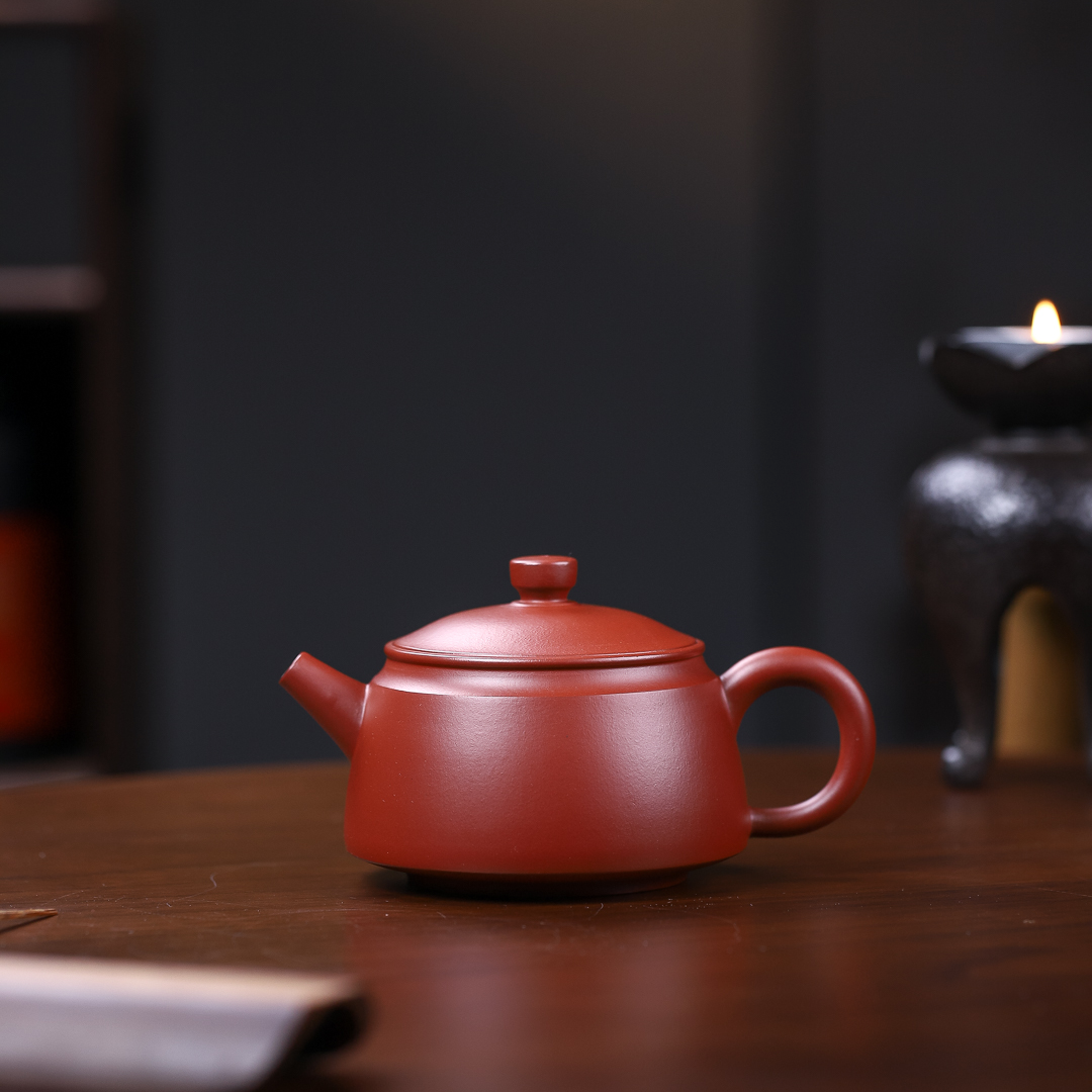 宜兴实用紫砂壶约200cc 大口嵌盖泡茶壶原矿朱泥泥料手工茶具茶壶