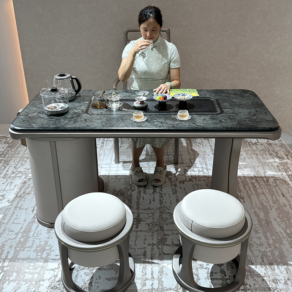 茶台轻奢现代高级感简约岩板泡茶桌小型大理石实木家用阳台茶桌