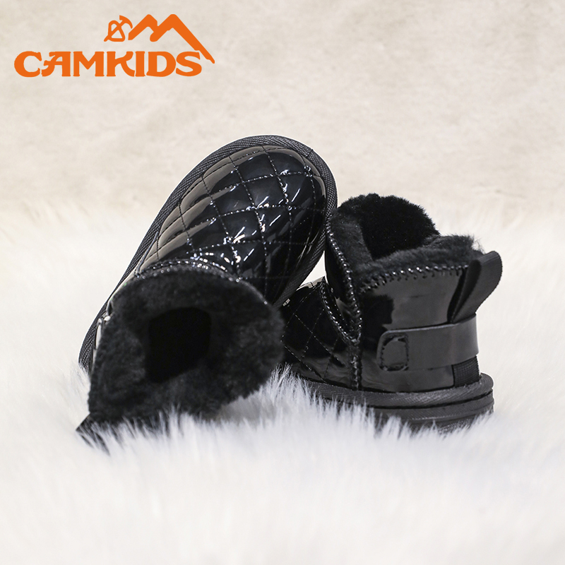 CAMKIDS冬季新款加绒保暖加厚百搭防水防滑可爱雪地靴22-3B