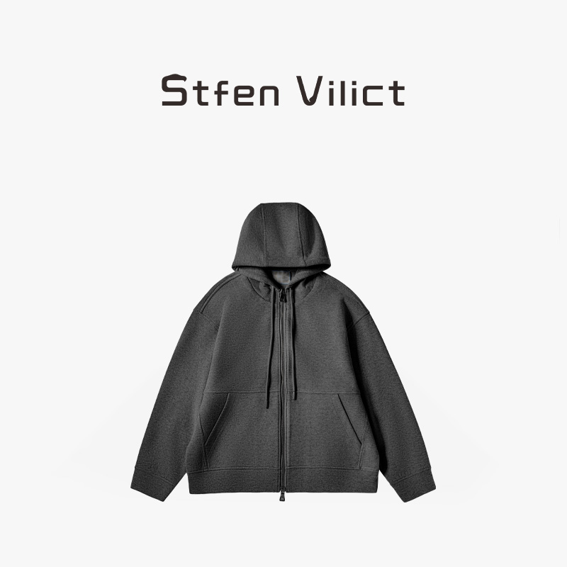 威廉史蒂芬秋冬男装卫衣套装拉链连帽轻奢高定款高级感卫衣外套