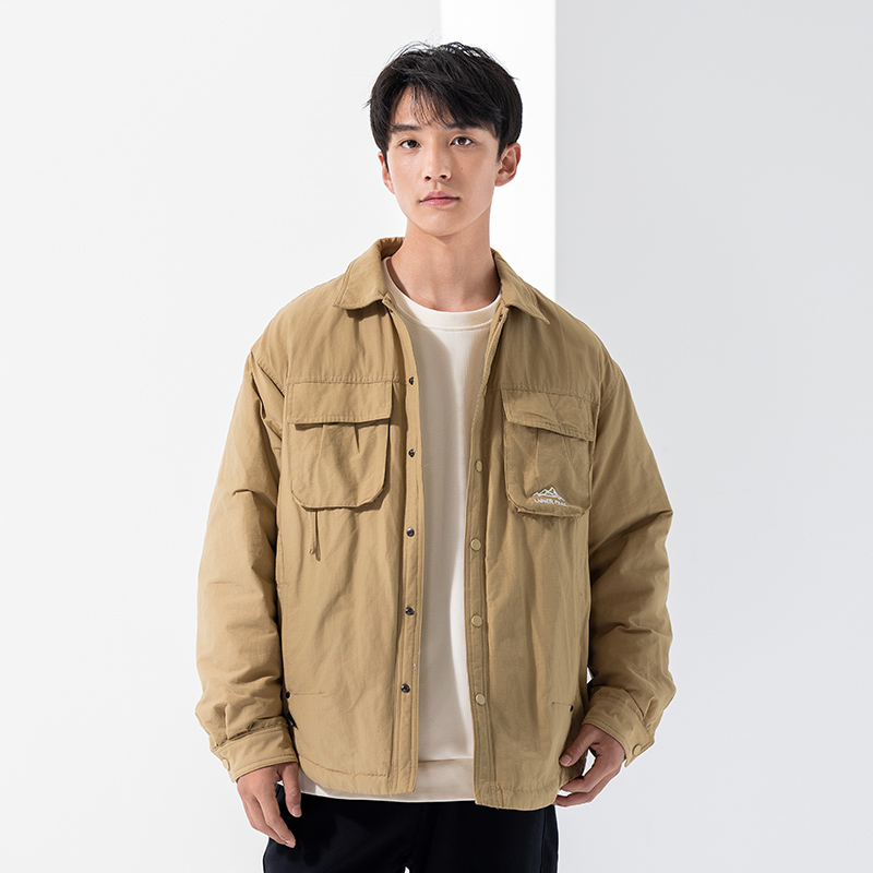 中和休闲羽绒衬衫外套男宽松2024冬季新款潮工装流鸭绒保暖夹克潮