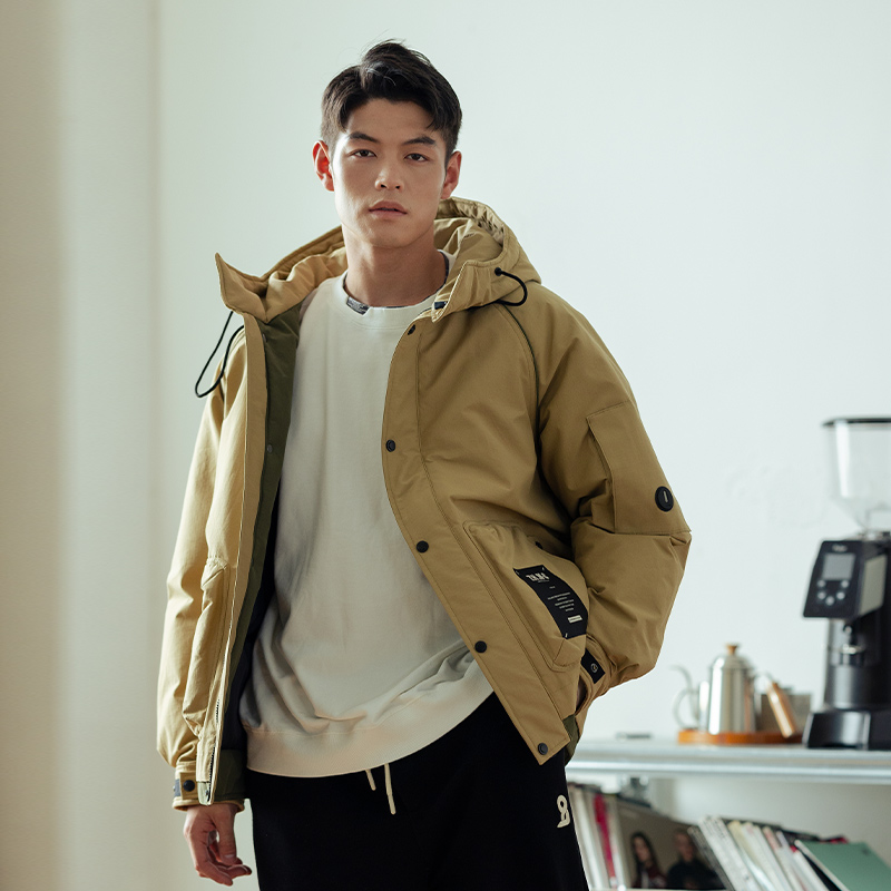中和休闲连帽羽绒服2023男士冬季款带帽厚款羽绒外套潮B74276351
