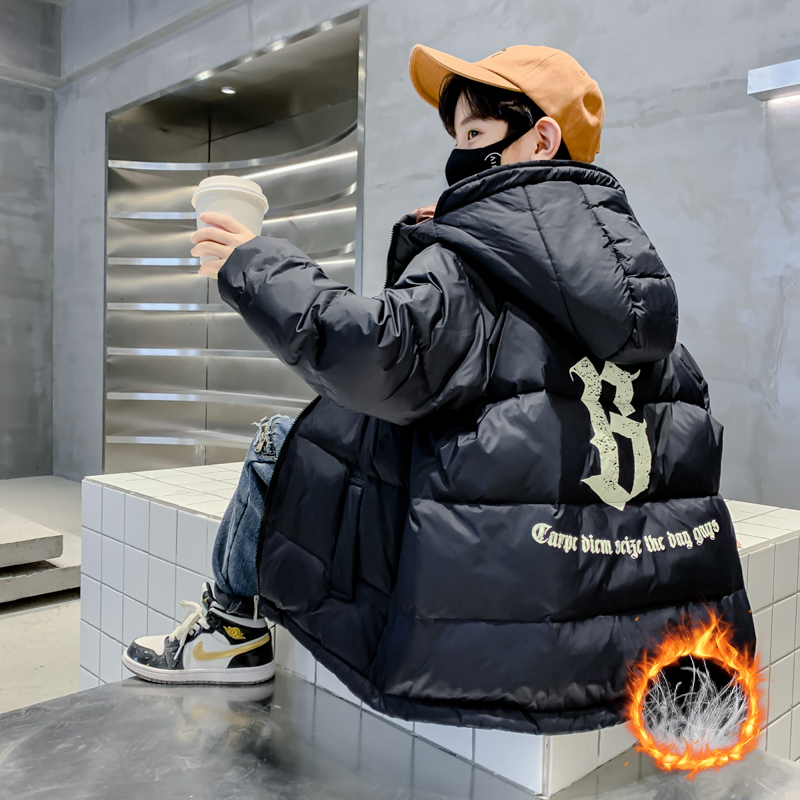男童羽绒服2023新款儿童装冬季白鸭绒加厚外套中大童冬装面包服潮