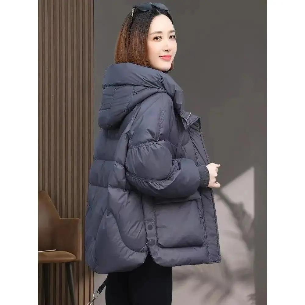 希希新款休闲减龄羽绒服外套冬季韩版宽松时尚短款羽绒服新款羽羽