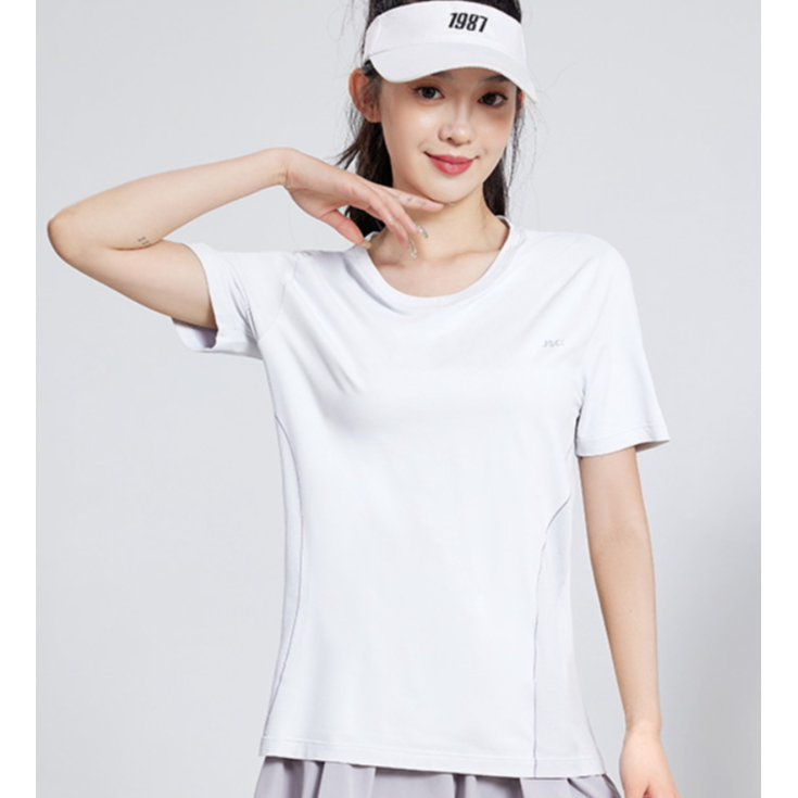 JT34504DY运动女短袖夏季瑜伽服弹力速干衣健身T恤