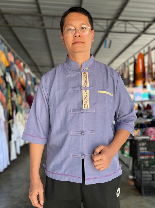 傣装上衣短袖款夏季半袖宽松立领薄款（下单需联系客服）