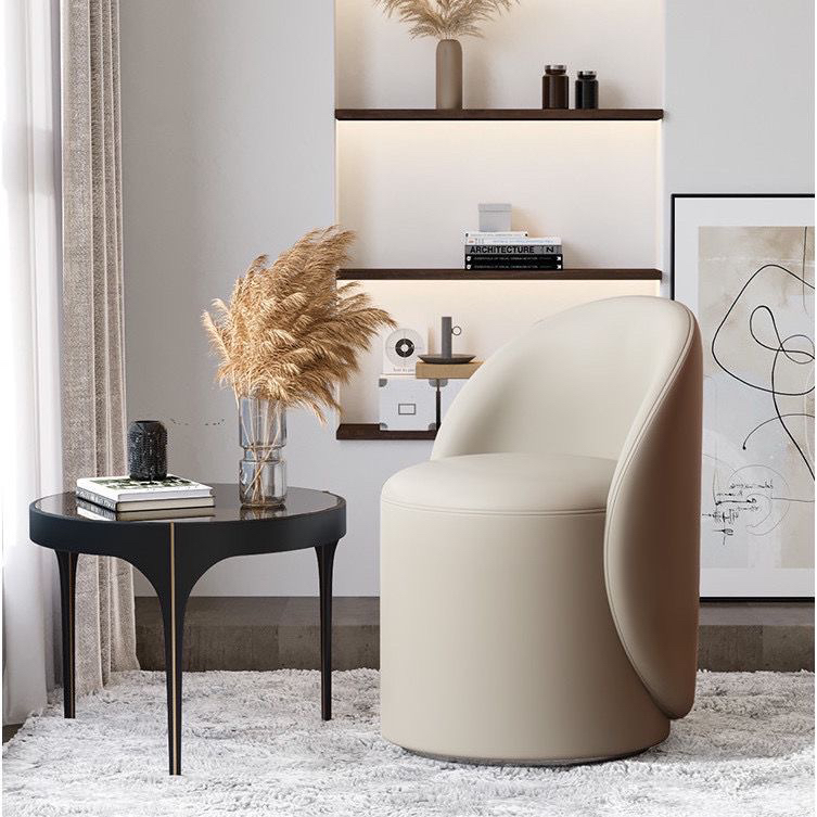 轻奢风高级化妆凳沙发边椅卧室客厅家用休闲椅简约旋转靠背茶几凳