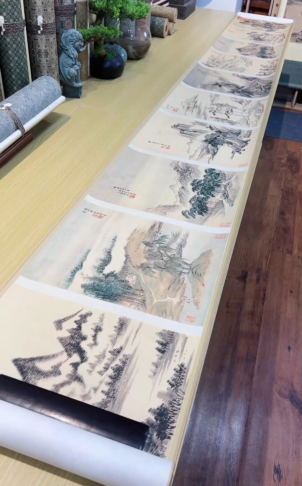 清王翚图绘册16开(合集卷)纸本山水34.2x472.86cm-CJ台北故官 