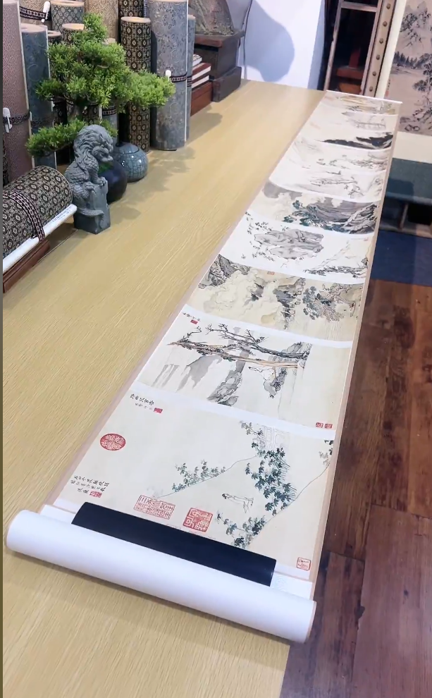 明 邵弥山水人物册10开(合集卷) 山水人物29.6X232.76cm 台北