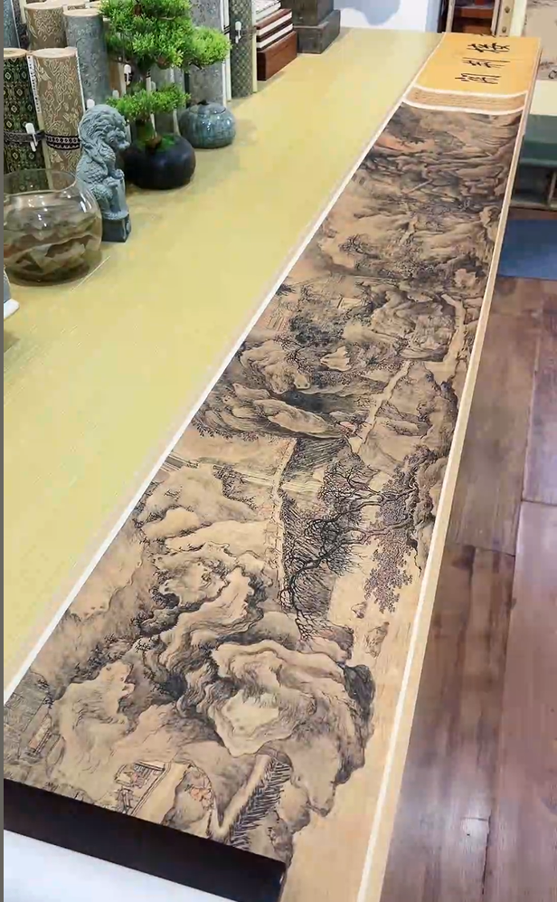 北宋 郭熙 宋关山行旅图 山水505.5X33.4cm -CJ 台北故宫博物