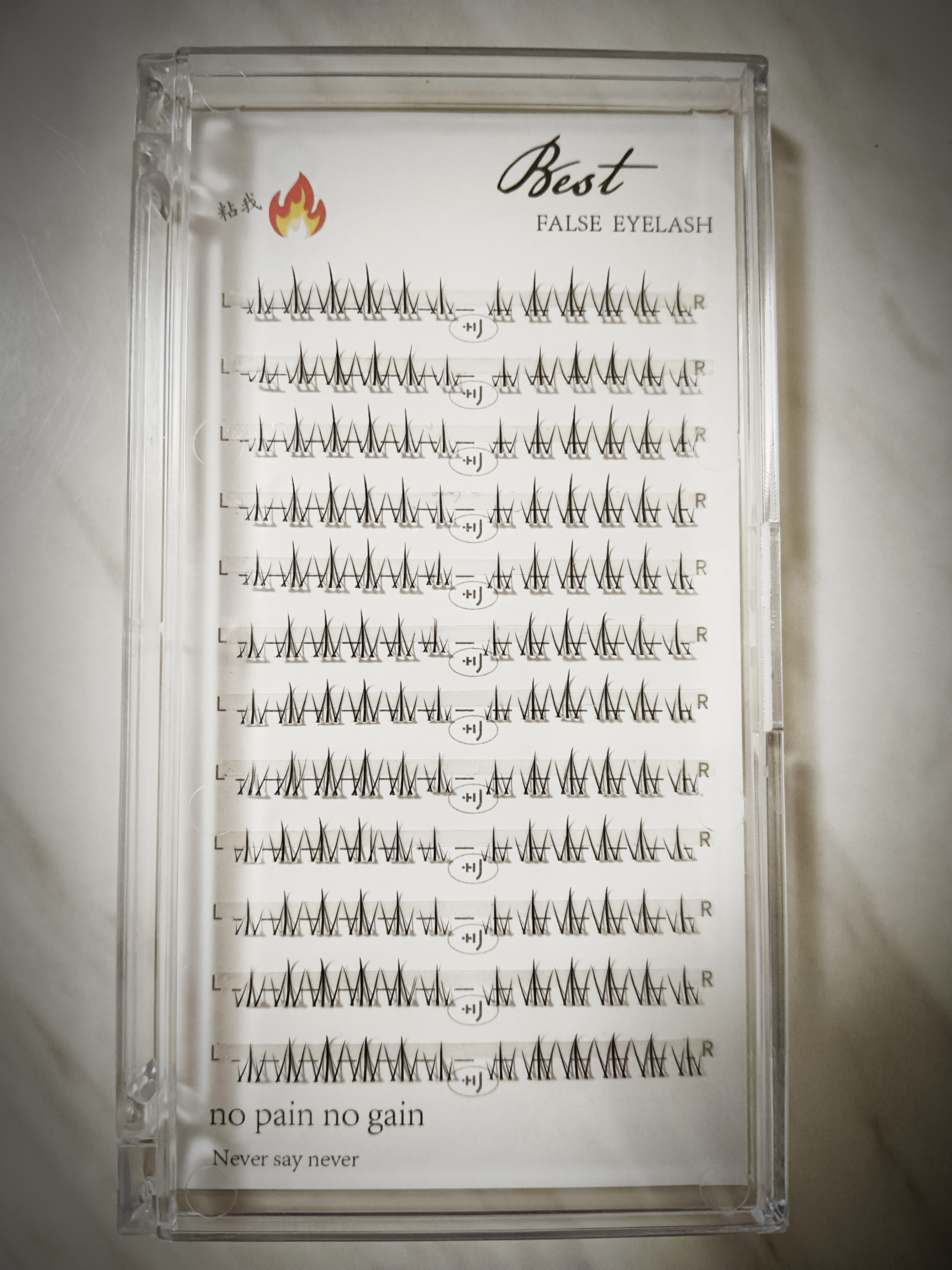 一盒144簇柔软高品质小火苗上日系手工睫毛.新款精品透明细梗磨尖