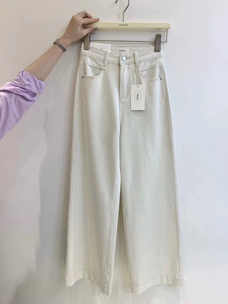 丁丁/白牛～四面弹高品质高级感白色牛仔裤
