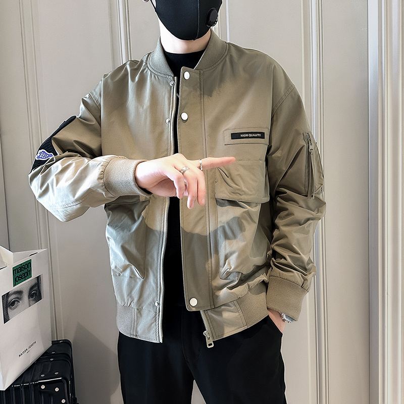 男士潮牌棒球服工装外套韩版潮流褂子2024新款春秋季男装春装夹克