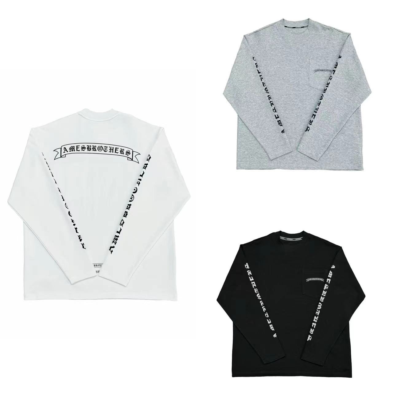 [MQ]黑白灰三色插肩梵文十字厚款潮流长袖儿童卫衣体恤(秋意满满）