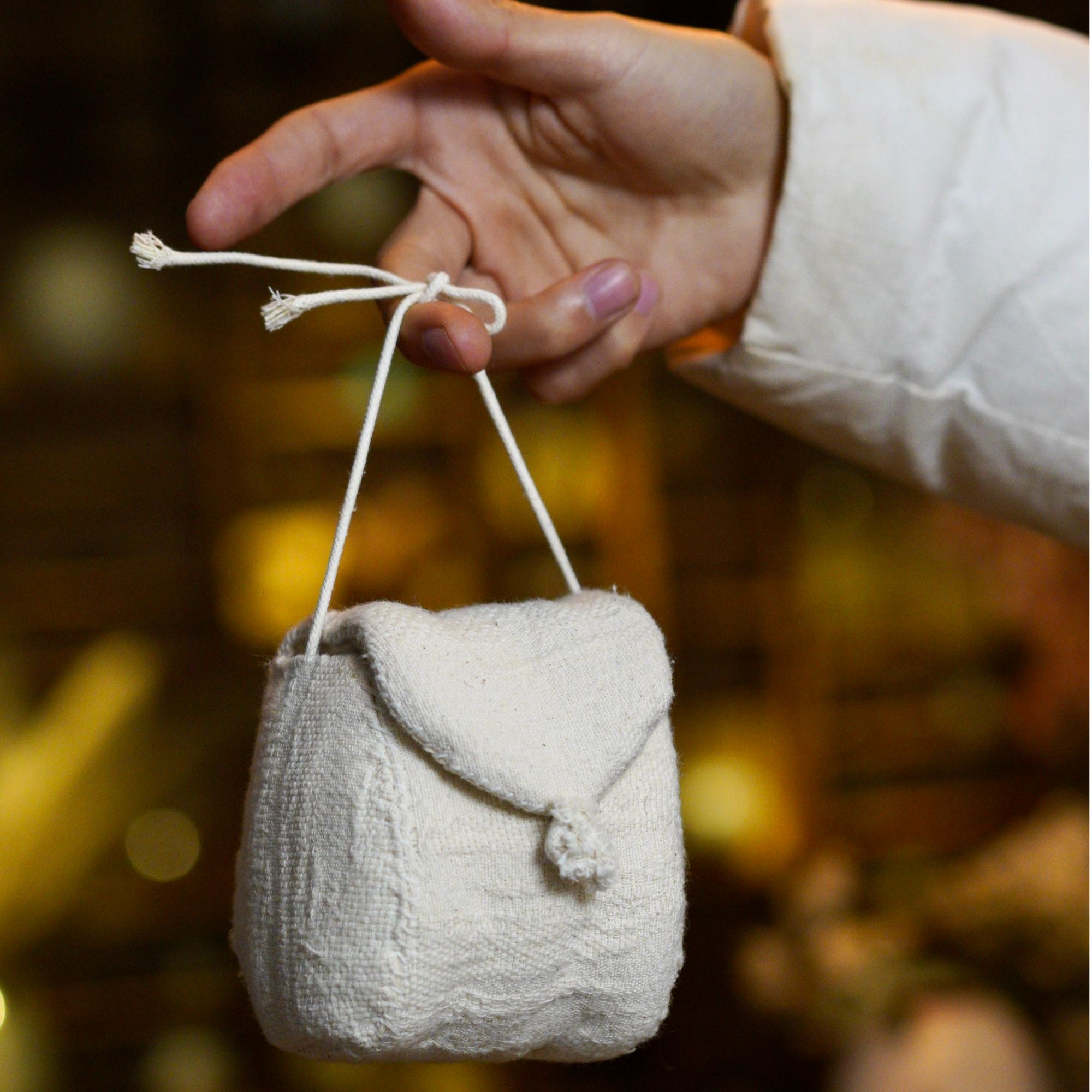 手缝全棉提花茶事包  旅行包