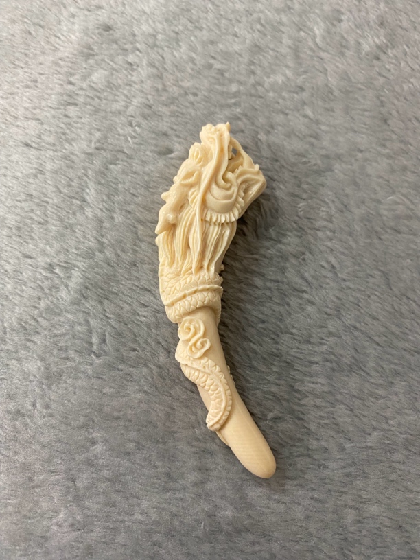 天然猛犸牙盘龙龙牙尖吊坠/挂件（保真假一赔四）