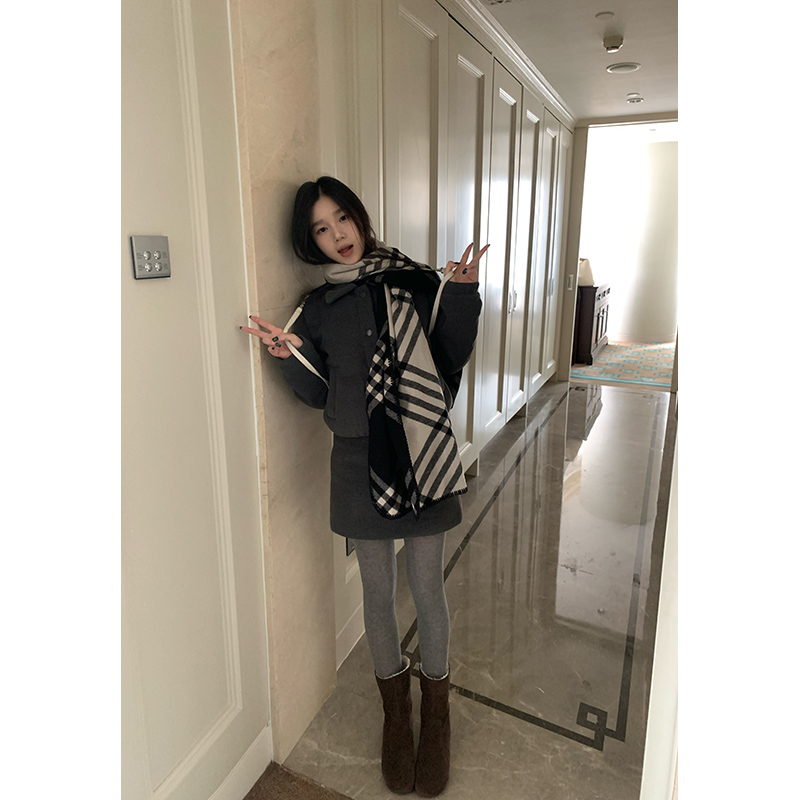 YOKLASS少女家【清清】灰色冬季半裙 B27387S44