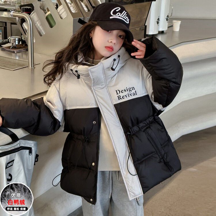 鸭鸭女童羽绒服冬季2024新款洋气儿童白鸭绒加厚冬装女孩中长款外