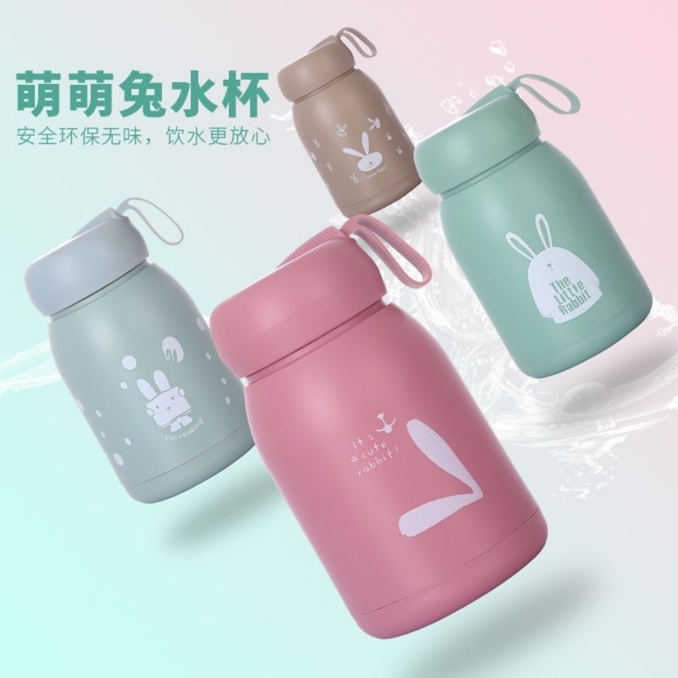小保温杯迷可携式小巧网红水杯韩版可爱少女心带提绳双层隔热男