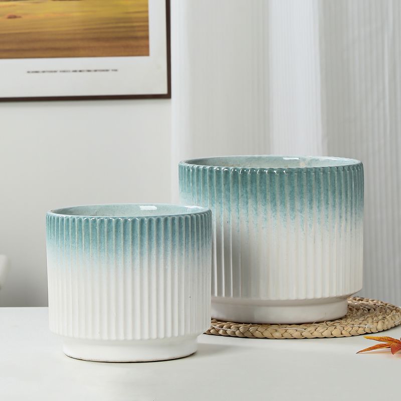 陶瓷花盆北欧轻奢高级感白色个性家用客厅大号兰花蝴蝶兰专用盆栽