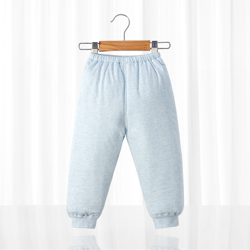 儿童三层夹棉纯棉秋裤宝宝南极棉保暖裤子秋冬男女童婴儿冬季长裤