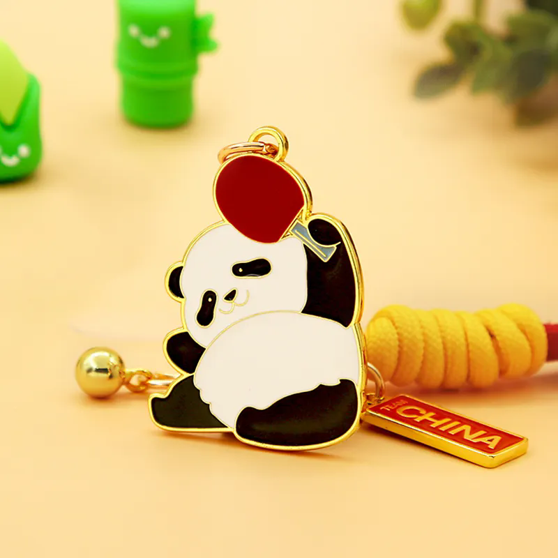 TEAM CHINA 国家队熊猫造型乒乓球羽毛球钥匙扣饰品 周边挂件
