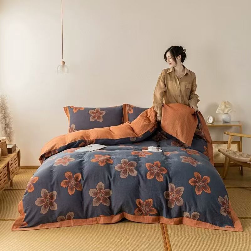 双层纱冬被【桃花园】200*230 A类可水洗 柔软亲肤