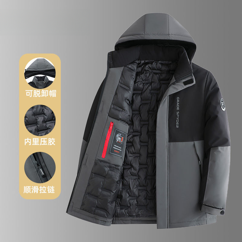 【可拆卸帽】大码青年潮流中年秋冬男士羽绒棉服加厚保暖防寒服男