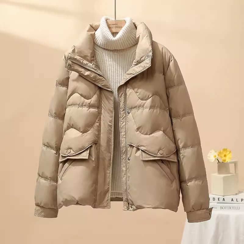 百搭羽绒服时尚拼接休闲小个子潮流加厚秋冬保暖网红简约韩版料女