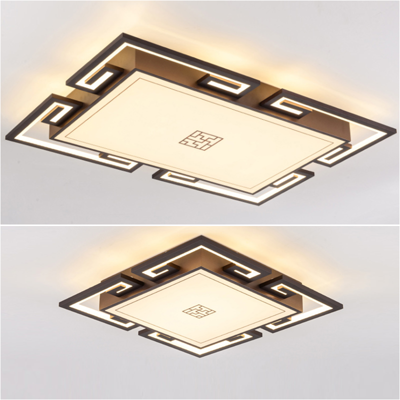 现代新中式客厅大灯LED吸顶灯中国风回形纹禅意装饰简约卧室灯饰