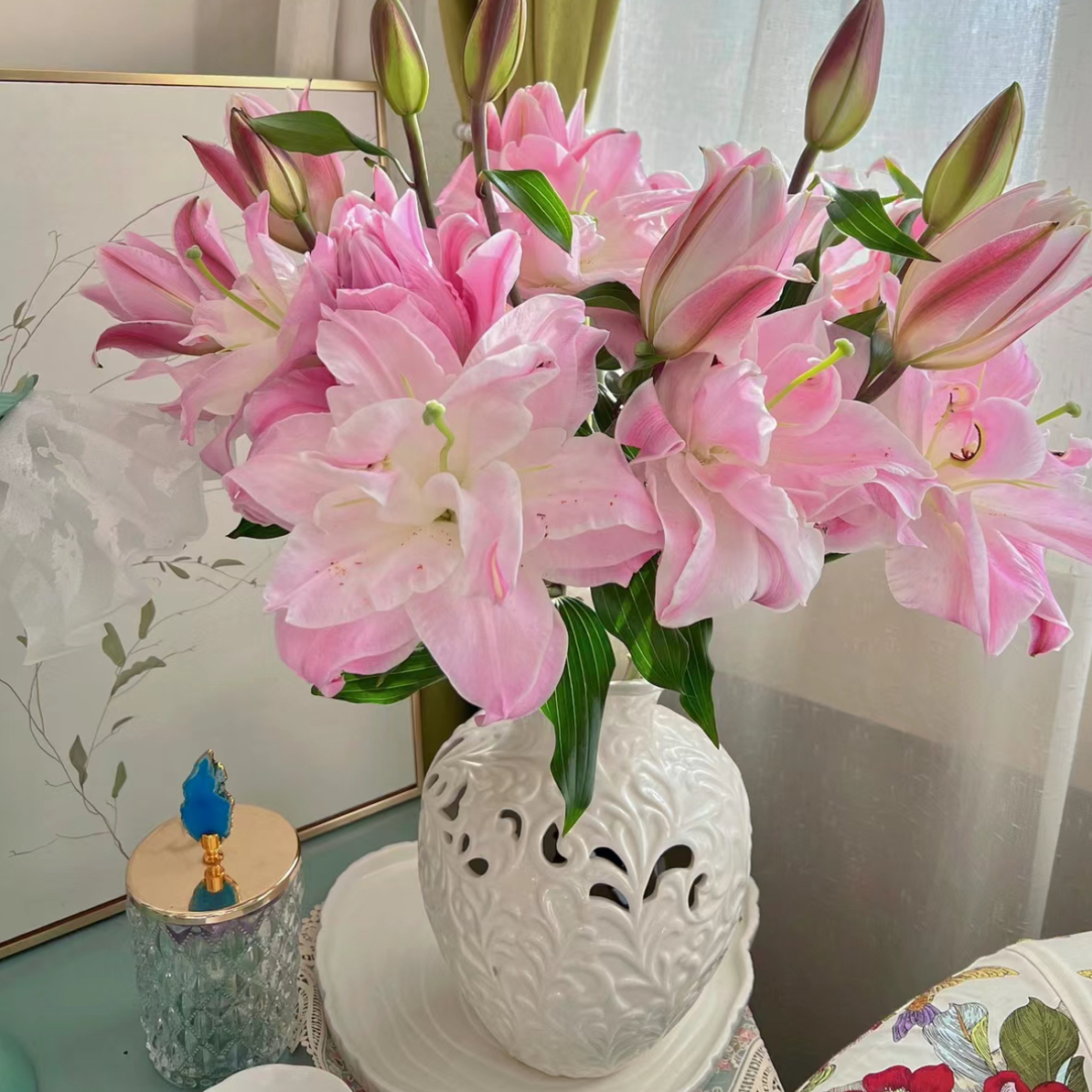 【西尔则】双钻-重瓣香水百合 云南基地直发水养鲜切花