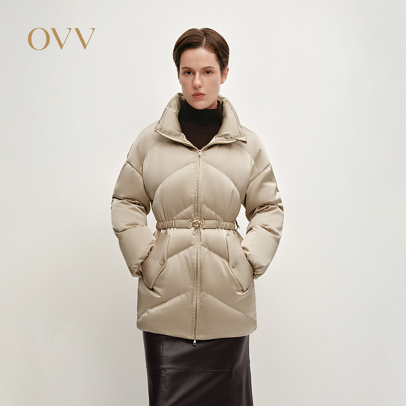 OVV秋冬新女装立领落肩直筒版型轻盈防风保暖羽绒服GWRAJ44107A