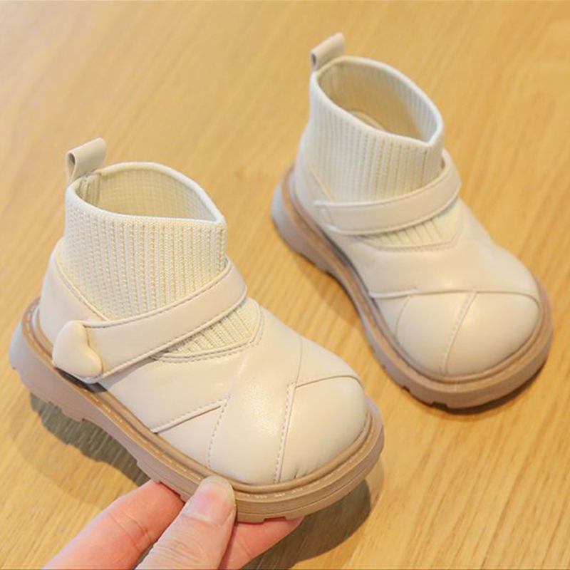 新15-25码女宝宝鞋子秋冬款加绒短靴二棉婴儿公主秋季软底皮鞋