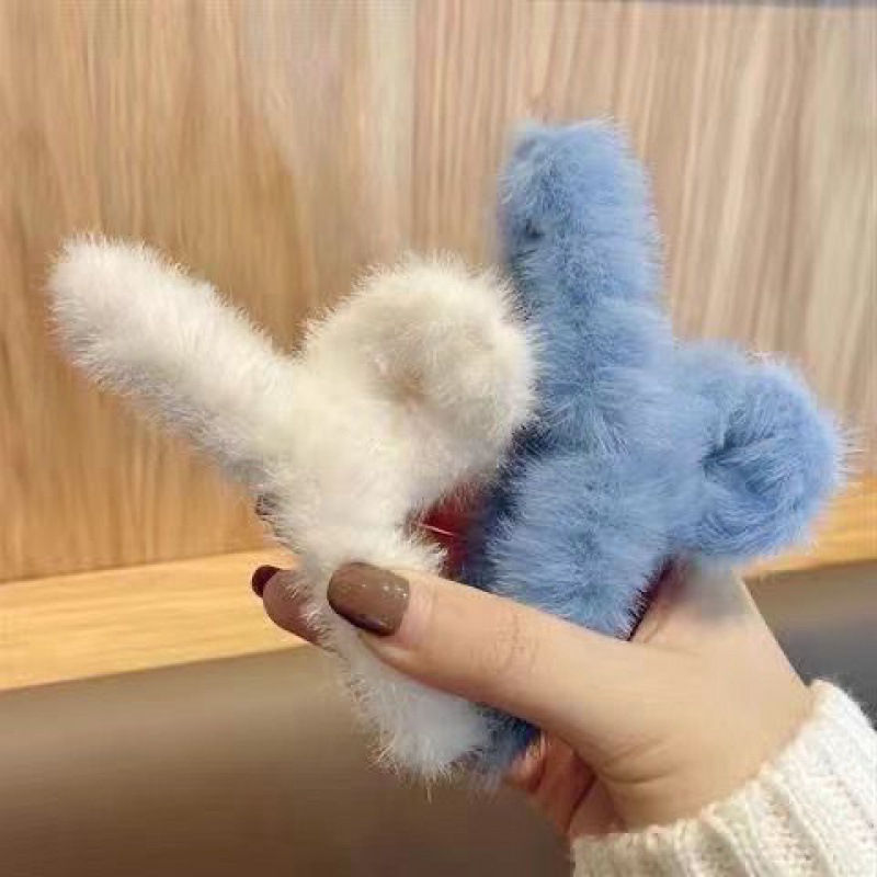 【勿中差评反②】冬天抓夹子毛绒后脑勺发卡发夹女新款秋冬季头饰