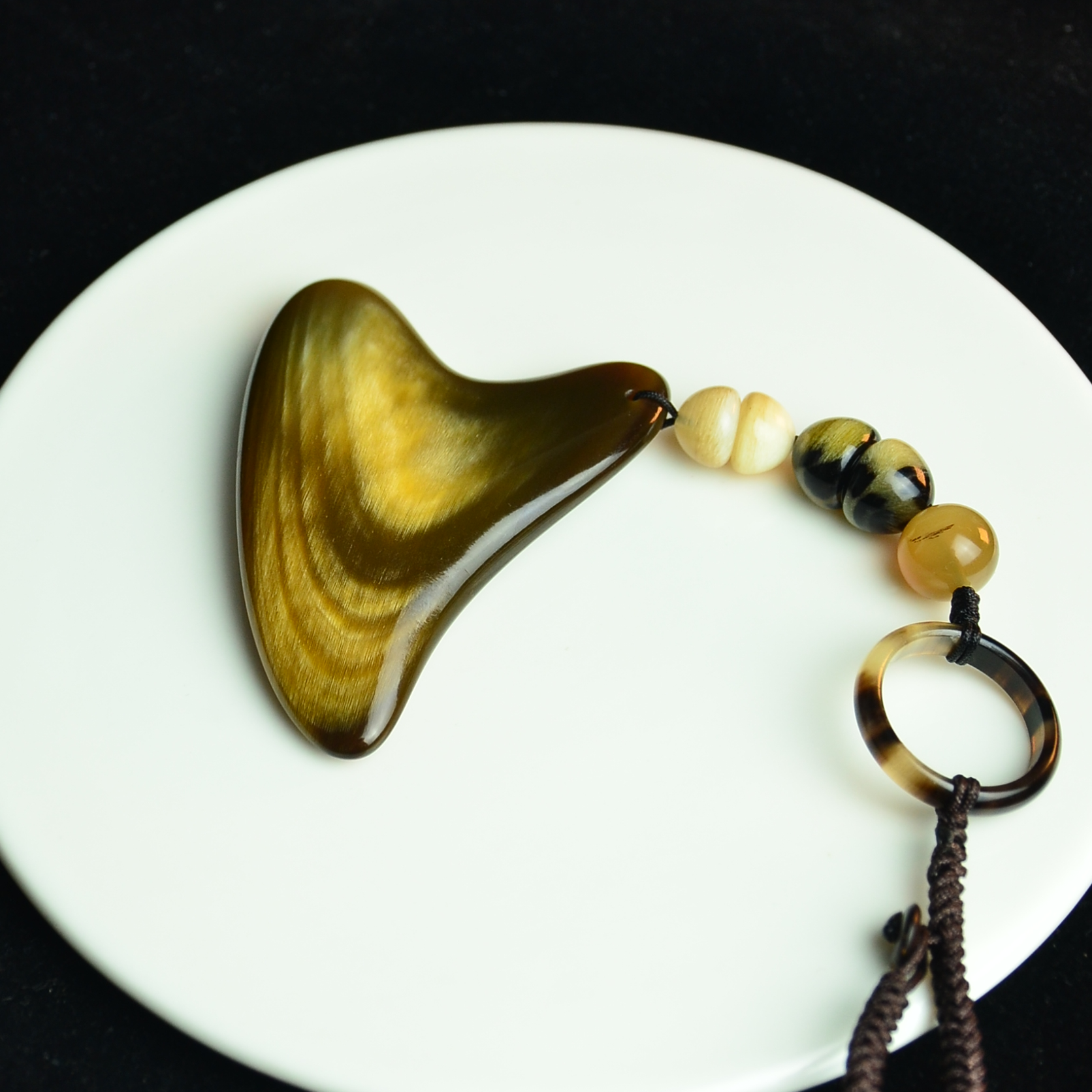 非金属皮质吊坠 奇纹异色小可爱系列天然黄牛角小巧多用把玩挂件