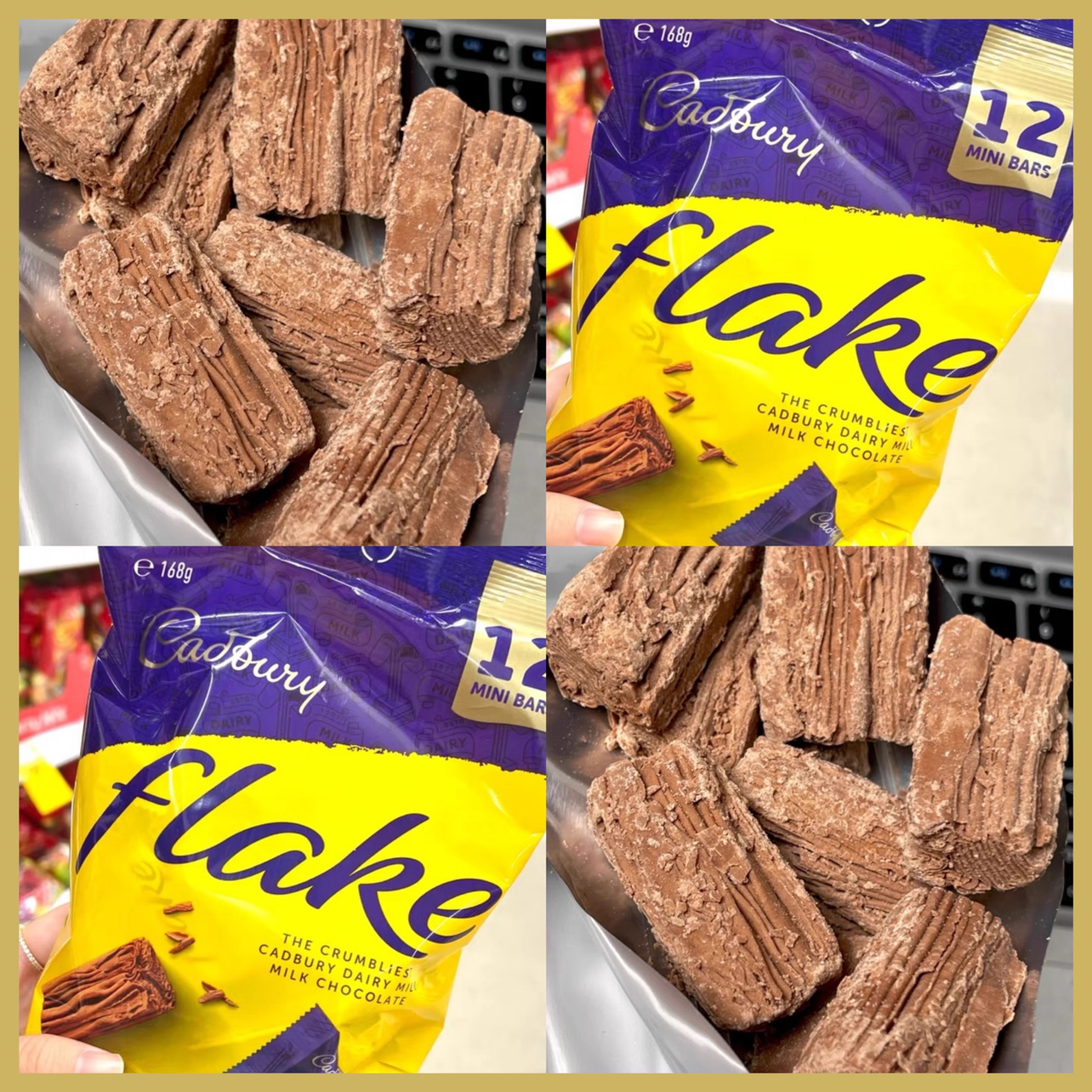 国内现货 三件包直邮  吉百利FLAKE雪花巧克力办公休闲零食168g