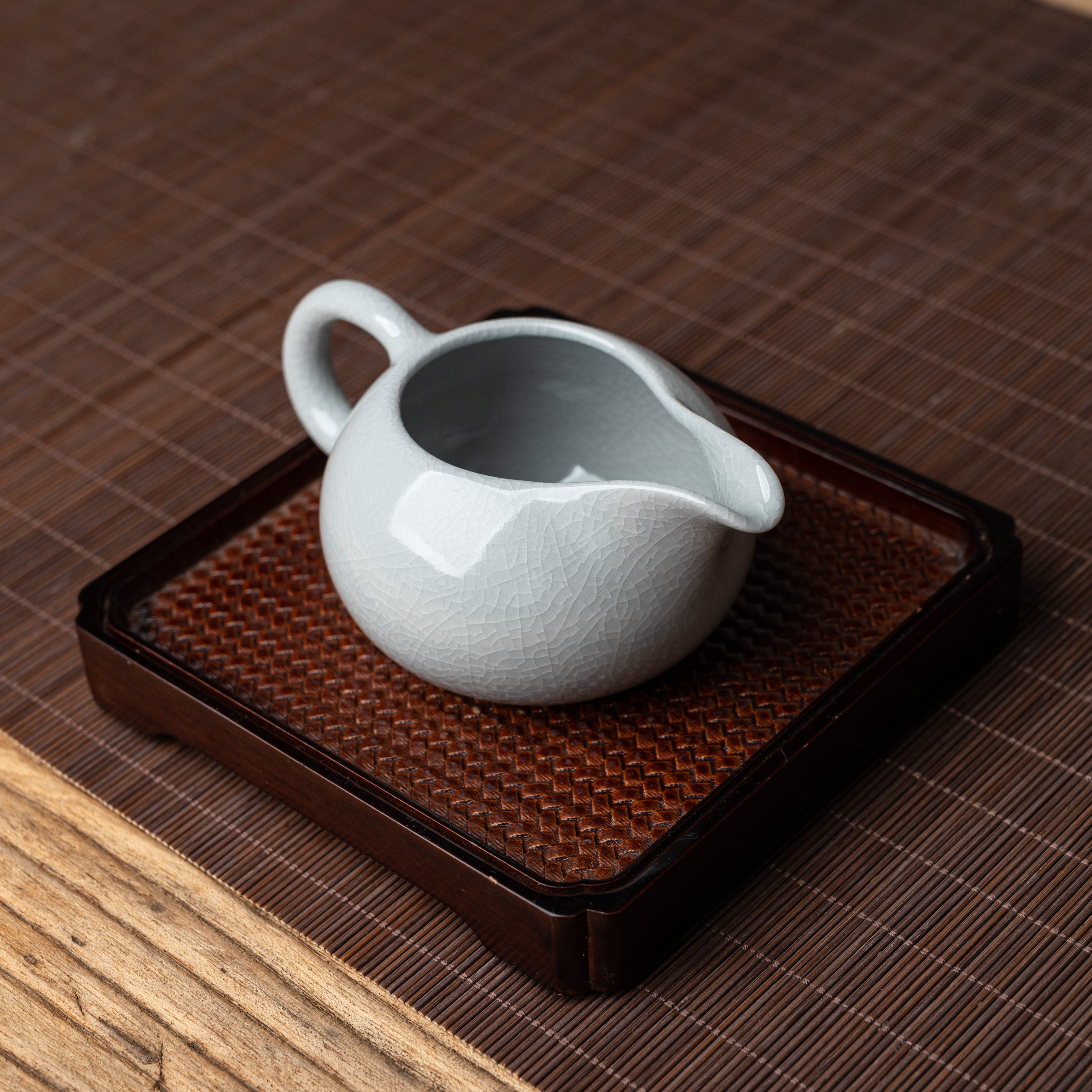 运圈西施公道杯玛瑙釉200cc运圈支钉汝窑汝瓷茶具手工家用支钉烧