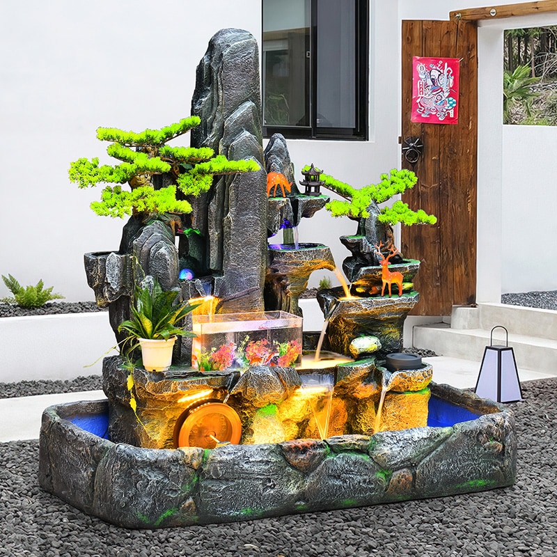 瑞然庭院假山造景阳台户外生财流水摆件循环水系景观室内喷泉鱼池