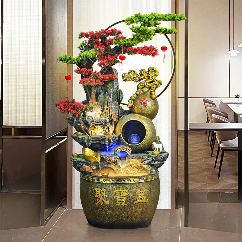 瑞然中式流水摆件循环水景观创意家居生财办公室客厅开业乔迁礼品