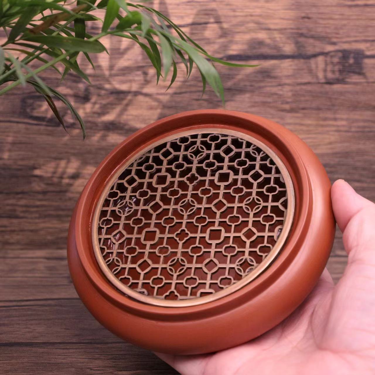 朱泥壶承圆形养壶垫小茶盘功夫茶具干泡台过滤网大小号可拆分