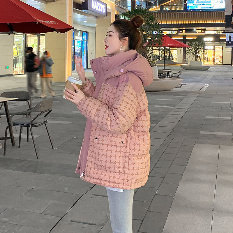 新款小香风粉色羽绒衣女短款2023年冬季新款小个子加厚保暖羽绒